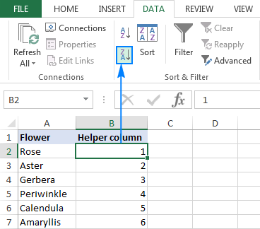 adding sort at top of column in excel for mac